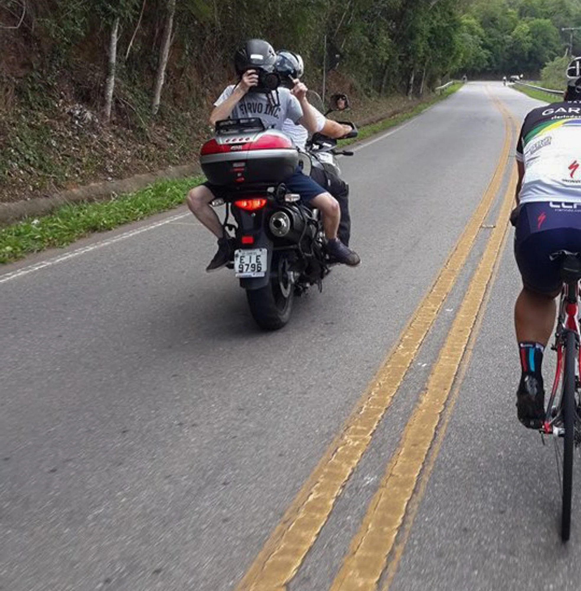 Riding backwards for CLR Cycling Team