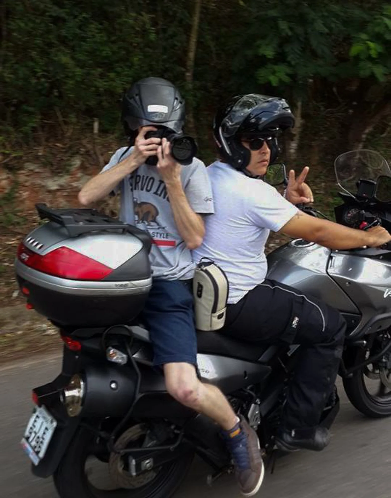 Riding backwards is fun!