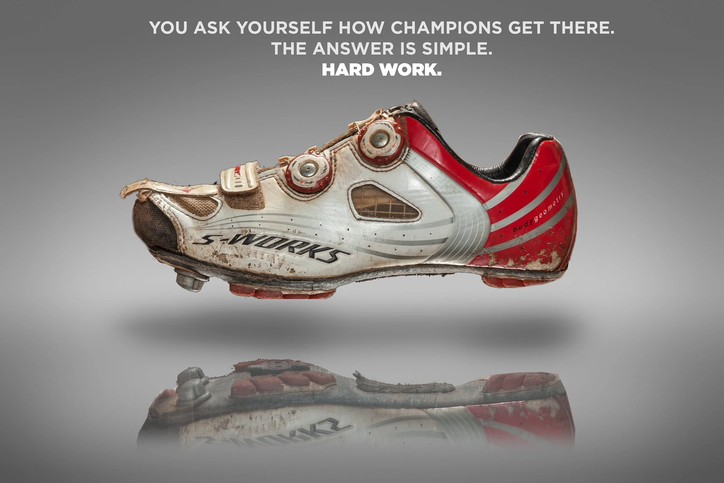 "Hard Work", conceptual self-promotion 
 Cycling, Advertising 